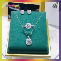 ราคา Chijiudianzi เซ็ต3ชิ้นสร้อยคอรูปวงแหวนต่างหูพลอยเทียมแฟชันหรูหราอารมณ์ตารางสำหรับเจ้าสาวผู้หญิงหญิงสาวของขวัญชุดเครื่องประดับสไตล์งานเลี้ยงงานแต่งงาน (22287604177)