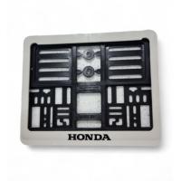ราคา NEW กรอบใส่ป้ายทะเบียนมอเตอร์ไซด์พลาสติก HONDA NEW แบบมีแผ่นใส และ แบบไม่มีแผ่นใส (21765781162)