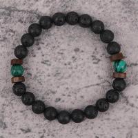 ราคา สร้อยข้อมือลูกปัดแฟชั่น8มม ลูกปัดพลอยสีน้ำเงินธรรมชาติหินหินลาวาภูเขาไฟลูกปัดไม้สร้อยข้อมือผู้ชาย (21364769356)