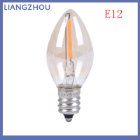 ราคา LIANGZHOU E14 E12 C7หลอดไฟ LED 0 5W หลอดไฟ LED filament Light โคมระย้า LED EDISON bulbs (21913010215)