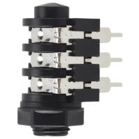 ราคา 1 4 6 5mm Stereo Audio PCB Panel Mount Headphone Jack Socket 6 Pin (22185314601)