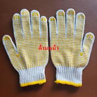ราคา ถุงมือผ้าทอเคลือบยางลายจุดกันลื่น คุณภาพดีใช้ป้องกันบาดและกันลื่น ขายแพ็ค 1คู่ (20600495153)