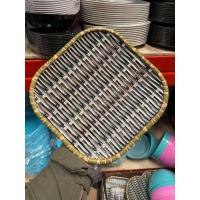 ราคา ถาดพลาสติกลายไม้ไผ่สาน มีทรงกลม และะสามเหลี่ยม (21563615291)