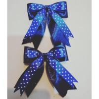 ราคา โบว์นักเรียน สีน้ำเงิน 2 ชั้น มีริบบิ้นลายจุด เพิ่่มความสวยงาม โบว์แฟชั่น คู่ละ30 บาท (9482608061)