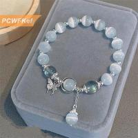 ราคา PCWFKef สร้อยข้อมือโอปอลเลียนแบบแฟชั่นเกาหลีสร้อยข้อมือจี้เรียบง่าย INS ลูกปัดคริสตัลมูนสโตนสร้อยข้อมือจี้ดวงจันทร์ของขวัญเครื่องประดับ (22696137966)