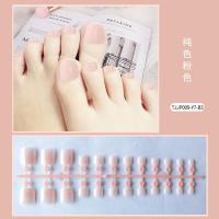ราคา 24pcs นิ้วเท้าเล็บปลอม สติกเกอร์เล็บปลอมด้วยกาว (20883826853)