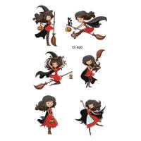 ราคา New Halloween Tattoo Stickers Funny Cartoon Funny Kids Tattoo Sticker Disposable tattoo stickers (16100119497)