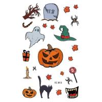ราคา New Halloween Tattoo Stickers Funny Cartoon Funny Kids Tattoo Sticker Disposable tattoo stickers (16100119490)