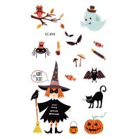 ราคา New Halloween Tattoo Stickers Funny Cartoon Funny Kids Tattoo Sticker Disposable tattoo stickers (16100119487)