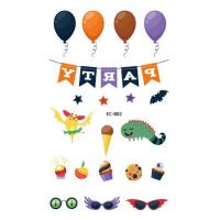 ราคา New Halloween Tattoo Stickers Funny Cartoon Funny Kids Tattoo Sticker Disposable tattoo stickers (16100119479)
