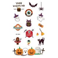 ราคา New Halloween Tattoo Stickers Funny Cartoon Funny Kids Tattoo Sticker Disposable tattoo stickers (16100119491)