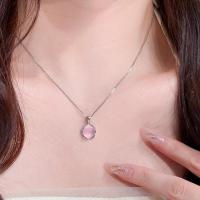 ราคา สร้อยคอหินพระจันทร์สีชมพูหวานถ้าฉันสำหรับผู้หญิงที่สง่างามโซ่เงินจี้สร้อยคอเครื่องประดับ (22162638620)