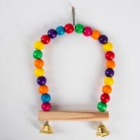 ราคา ธรรมชาติไม้นกแก้วชิงช้าของเล่นนก Perch แขวนชิงช้ากรงลูกปัดหลากสี (9229438433)