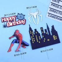ราคา ป้ายธีมสไปเดอร์แมน Happy Birthday Spiderman สําหรับตกแต่งเค้ก (21442419517)