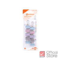 ราคา Elephant คลิปหนีบ คลิปหนีบกระดาษ สีพาสเทล No E110 E111 E112 จำนวน 1 แผง (22726447810)