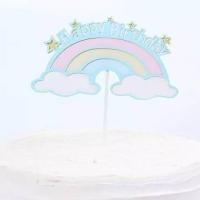 ราคา ป้ายปักเค้ก happy birthday สายรุ้ง (20928218642)