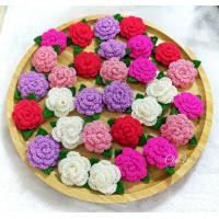 ราคา กุหลาบ กุหลาบถัก ดอกกุหลาบถัก crochet ตกแต่งชิ้นงาน DIY (18013817332)
