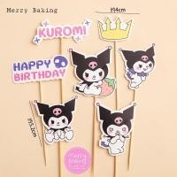 ราคา ป้ายปักเค้กคุโรมิ ป้ายHBD ป้ายตกแต่งเค้กKuromi โมเดลคุโรมิ (22009156206)