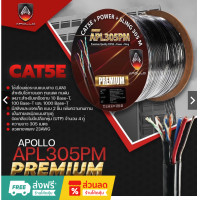 ราคา Apollo สายแลน Lan ไฟ สลิง Cable UTP CAT5E Outdoor Premium Power Line Sling ใช้ภายนอก 305m Box For กล้องวงจรปิดCCTV (22354200143)