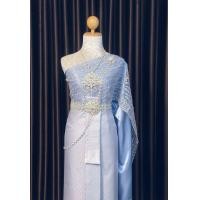 ราคา ชุดสไบ ชุดไทยจักรีสีฟ้า ชุดไทยเทาฟ้า ชุดไทยสวยๆ (21577130832)