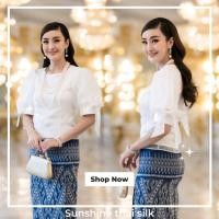 ราคา เสื้อผ้าไหมแก้ว ที่เบาสบาย ไม่ระคายเคืองผิว แต่งคอกลมเอวปล่อย แขนสั้นพอง ดีไซน์น่ารัก งานสวยหรูมาก ดูแพง (21394310036)