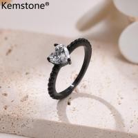 ราคา Kemstone เครื่องประดับแหวนเพทายรูปหัวใจทำจากสแตนเลสสีดำแหวนมงกุฎแหวนสำหรับผู้หญิงชุบทองสำหรับผู้หญิง (22065879063)