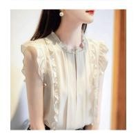 ราคา ล้างสต็อกรับรั่วเสื้อเชิ้ตผ้าชีฟองสไตล์ฝรั่งเศสถอนจากห้างสรรพสินค้าเคาน์เตอร์แบรนด์เนมอันดับต้นๆเสื้อผู้หญิงแขนกุดชายระบายพิมพ์ลาย (21641890365)