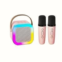 ราคา จัดส่งในพื้นที่ K12 ลำโพงบลูทูธ มินิ ลำโพงไร้สาย พร้อมไมโครโฟนในตัว แสงไฟRGB คาราโอแกะกลางแจ้ง แบบพกพา Mini Karaoke Bluetooth Speaker ลำโพงบลูทูธพร้อมไมโครโฟนไร้สาย 2 ตัวไมโครโฟนสเตอริโอ สีขาว สีชมพู 