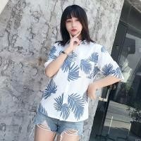 ราคา TOP clothing เสื้อเชิ้ตแขนสั้นฮาวาย ลายดอกไม้ สไตล์เกาหลี เสื้อเชิ้ตหญิง เสื้อฮาวาย ใส่ได้ทั้งหญิงและชาย (16601222857)