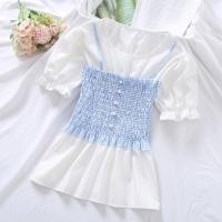 ราคา ผู้หญิงลายสก๊อตเสื้อเย็บชีฟอง Slimming Top (9198379605)
