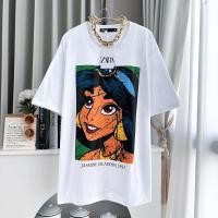 ราคา Zara 2024 เสื้อยืดโอเวอร์ไซส์ป้าย zara ผ้า Cotton รอบอก44 46นิ้ว S 5XL (22214575984)