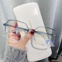 ราคา แว่นสายตาสั้นกันแสงสีฟ้าสำหรับผู้หญิงแว่นตาสายตาสั้นกรอบสี่เหลี่ยมสำหรับสตรีพร้อมแว่นสายตาสั้นเกรดแว่นสายตาสั้น 600 To 100 (14018674122)