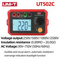 ราคา พร้อมส่ง UNI T Ut501a UT502A 100V 2500V เครื่องวัดความต้านทานดิน ช่วงอัตโนมัติ 5GΩ 25GΩ โอห์ม 1000V โวลต์มิเตอร์ UT501C UT502C (22051544500)