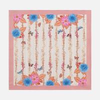 ราคา Dahlia Silk Twill Printed Scarf Pink (22536110746)