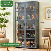 ราคา ตู้โชว์ KIMDELIN 2ประตู4 5ชั้นชั้นสามด้านความโปร่งใสชั้นวางของชั้นหนังสือชั้นวางหนังสือไม้ (22797991444)