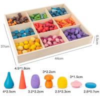 ราคา NewToys มอนเตสซอรี่ Montessori บล็อกไม้สายรุ้ง Rainbow block (10693309343)