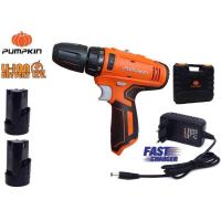 ราคา ของแท้ ส่งด่วน สว่านไร้สาย สว่านกระแทก Pumpkin 12V รุ่น 50214 50208 พร้อมแบต Li on และกล่องพลาสติก J 12D1502 J 12ID1502 สว่าน สว่านแบตเตอรี่ (22733685210)