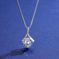 ราคา Moissanite Diamond Pendant Necklace For Women Sterling Silver S925 Clavicle Chain Square One Carat Small Diamond Light Luxury Niche Design (22593904183)