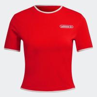 ราคา adidas ไลฟ์สไตล์ เสื้อครอปแต่งกุ๊น ผู้หญิง สีแดง HL6570 (22439808102)