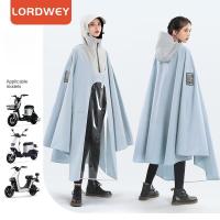 ราคา LORDWEY เสื้อกันฝนมีฮู้ดสำหรับผู้หญิงผ้าคลุมกันฝนมีฮู้ดหนาเสื้อปอนโชกันฝนสำหรับจักรยานกันน้ำผู้ชายใช้ซ้ำได้สำหรับผ้าคลุมรถมอเตอร์ไซด์จักรยาน (22372695329)