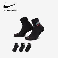 ราคา Nike Mens Everyday Plus Cush Ankle Socks Black ไนกี้ ถุงเท้าหุ้มข้อผู้ชาย Everyday Plus Cush สีดำ (22148144290)