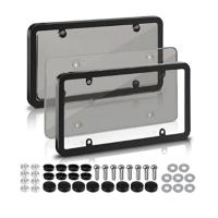 ราคา กรอบป้ายทะเบียนรถ USA Bracket Shield Triple Combo Frame Cover Lens Blocker สำหรับไฟสีแดงและกล้องความเร็ว (15926074665)