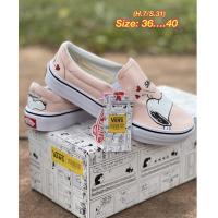 ราคา Vans slip on peanuts รองเท้าผ้าใบแบบสวมพร้อมกล่อง (13609104612)