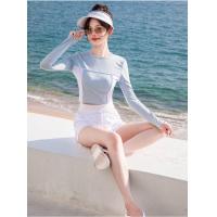ราคา C MALL ชุดว่ายน้ำแฟชั่นผู้หญิง เซ็ท 2 ชิ้น เสื้อแขนยาว กางเกงขาสั้น สีฟ้า ขาว รุ่น 0340 (22730196151)
