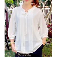 ราคา เสื้อชีฟอง คอจีนผูกโบว์ น่ารักๆ ดีไซน์สวยเรียบร้อย ใส่ดูดีได้ทุกโอกาส (22664756309)