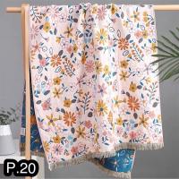 ราคา ผ้าเช็ดตัวสาลู ผ้าขนหนูสาลูทอ3ชั้น bath towelขนาด80 160cm (21632923408)