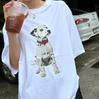 ราคา เสื้อยืด dalmatian oversize เสื้อสกรีนปักหัวใจโลหะ MC2 (22490718146)