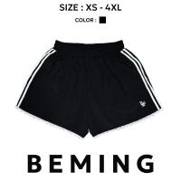 ราคา Bemingshorts027 XS 4XL BMG Original Shorts กางเกงวอร์มขาสั้นผ้าร่ม แต่งขอบลูกไม้ (22409368424)