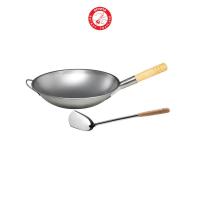 ราคา Rocket กระทะเหล็ก 36 ซม แถมฟรี ตะหลิวกลางด้ามไม้ (414973934)