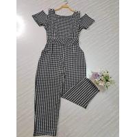 ราคา ชุดจั้มขายาวสาวอวบอ้วน Miss M A Closet เสื้อเปิดไหล่ติดกระดุมไหล่กางเกงขายาว ผู้ หญิง Clothing Lady Women Girl (22596350994)
